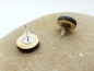 Preview: Blatt black & white 3D Holz Scheiben Ohrstecker